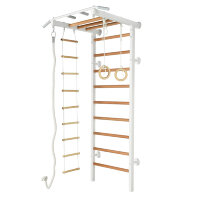 Шведская стенка комбинированная - КОМБИ - ТРДШС+3 (стенка + турник-рукоход из дерева с широким хватом стационарный + канат + лестница веревочная + кольца) Шведская стенка комбинированная - КОМБИ - ТРДШС+3 (стенка + турник-рукоход из дерева с широким хватом стационарный + канат + лестница веревочная + кольца)